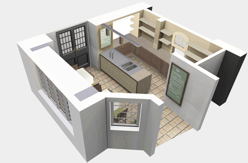 3D floor plan for a modern room
