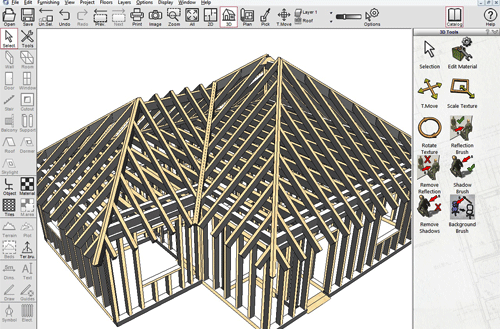 Design a timber frame house model