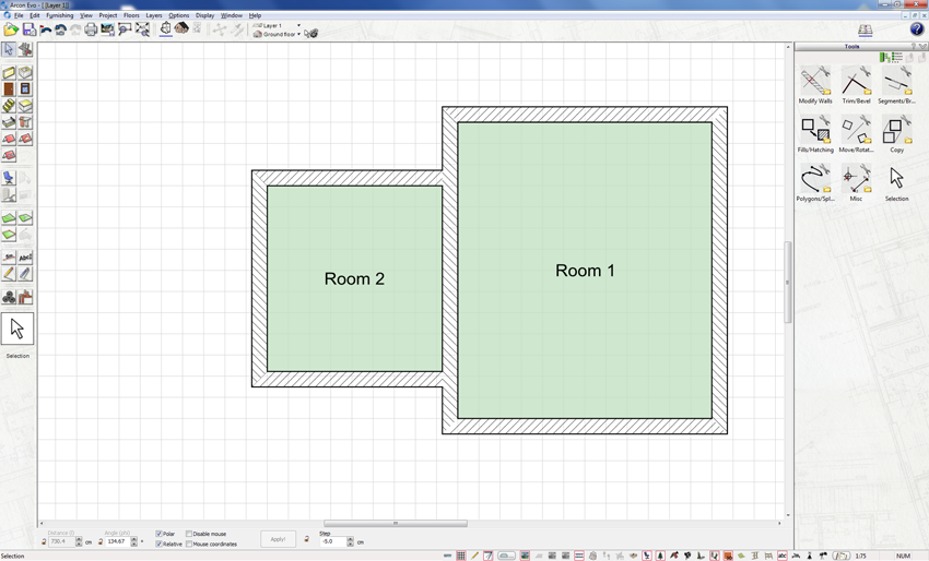 Stretching the floor plan