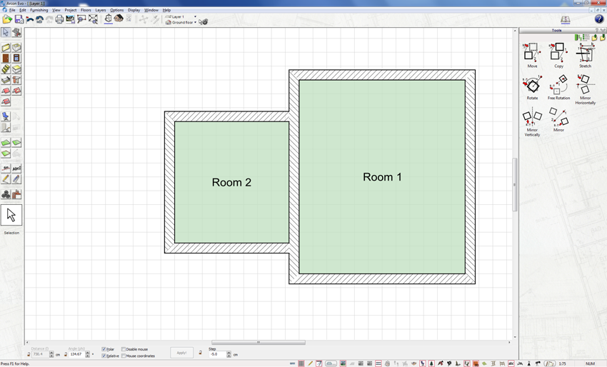 How to stretch the floor plan